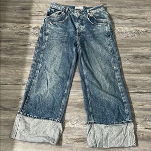 Free People Distressed Blue Denim Jeans